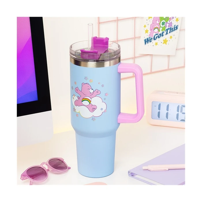 Παιδικό Παγούρι Paladone: Care Bears- 1200ml Insulated Cup And Straw (PP14607CB)
