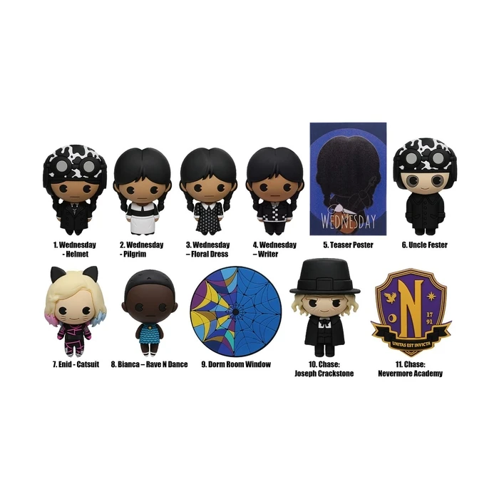 Monogram International Wednesday Φιγούρα Μπρελόκ 3D Foam Bag Clips Blind Bag Series 3