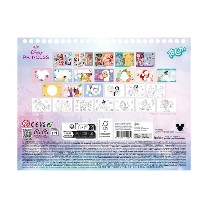 Παιδική Χειροτεχνία Totum: Disney Princess - Sticker By Number Pad (TT045279)