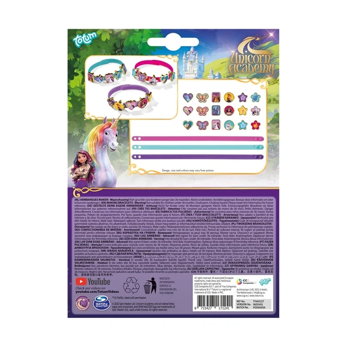 Unicorn Jewelry Set - Totum Netflix: Unicorn Academy (3 bracelets with 18 charms)