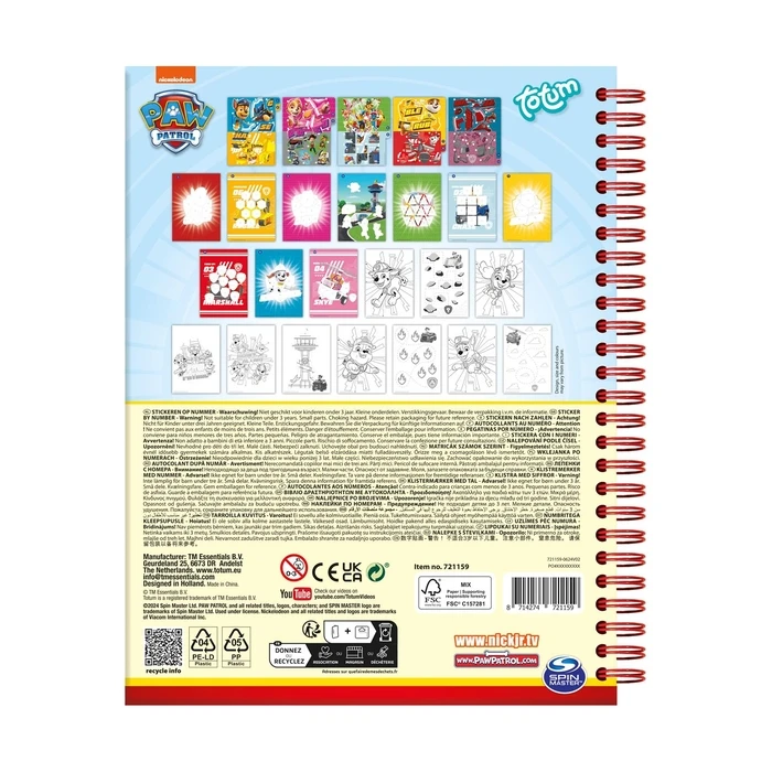 Παιδική Χειροτεχνία Totum: Paw Patrol - Sticker By Number Book (TT721159)