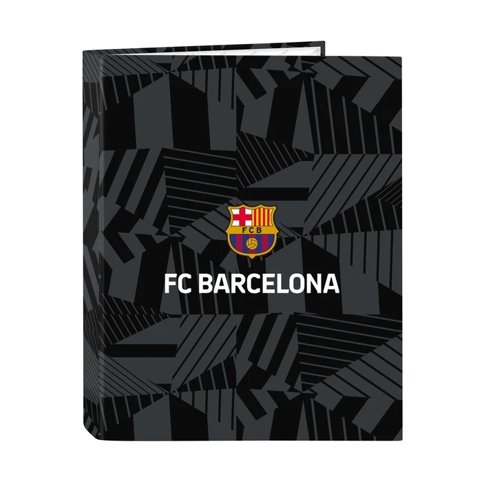 Safta Φάκελος ντοσιέ με κρίκους F.C. Barcelona Folio Cardboard 4 Rings Binder Black