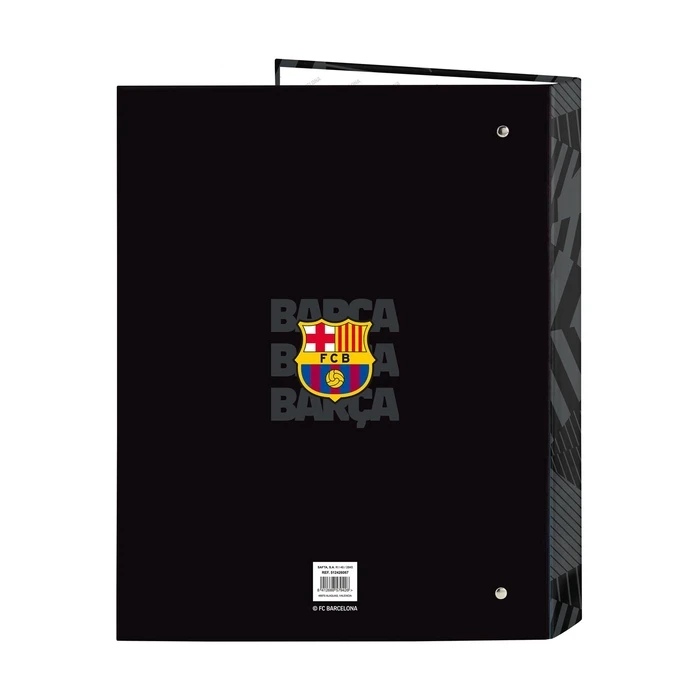 Safta Φάκελος ντοσιέ με κρίκους F.C. Barcelona Folio Cardboard 4 Rings Binder Black
