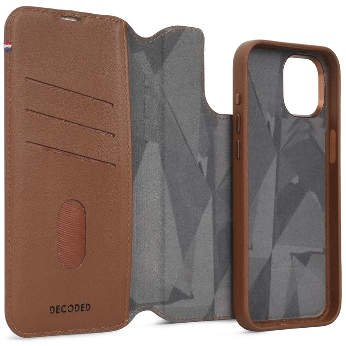 Θήκη Κινητού Decoded Leather Detachable Wallet for iPhone 15 Plus Tan