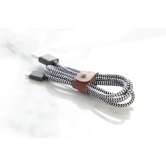 Καλώδιο USB Native Union Belt USB-A to Lightning 1,2m Zebra