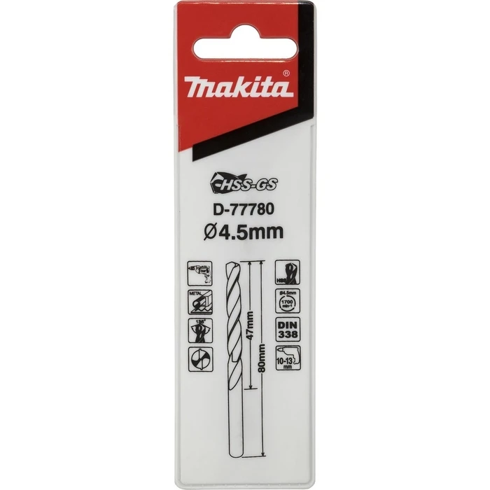 Τρυπάνι Makita Metallbohrer HSS-GS 4,5x80mm