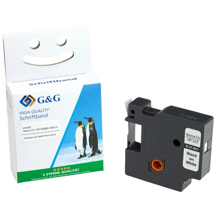 Ταινία Ετικετογράφου G&G 9mm x 7m sw-ws Συμβατή Dymo D1/ 40913/ S072068