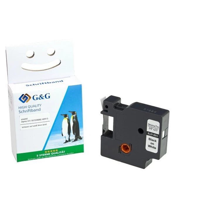 Ταινία Ετικετογράφου G&G 9mm x 7m sw-ws Συμβατή Dymo D1/ 40913/ S072068