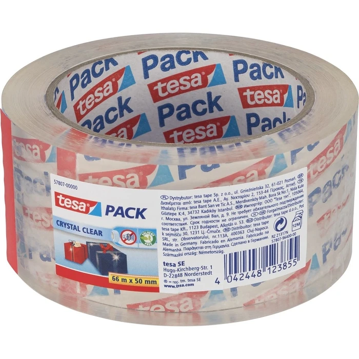 Ταινία Συσκευασίας Tesa 66m x 50mm Crystal Clear transparent 57807