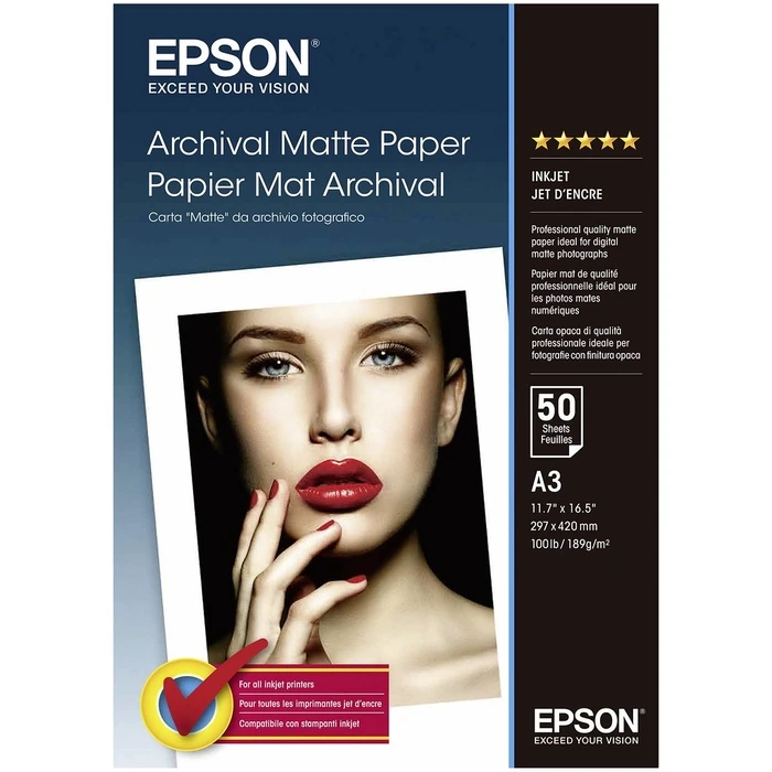 Φωτογραφικό Χαρτί Epson Archival Matte Paper A3, 50 Sheet, 189 g S 041344