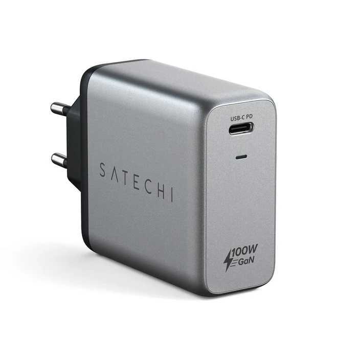 Φορτιστής Πρίζας Satechi 100W USB-C PD GaN Wall space gray