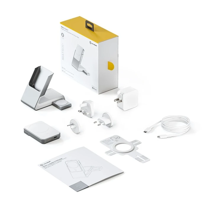 Power Bank Alogic Matrix+ 3-in-1 Magnetic Charger+AW Puk white