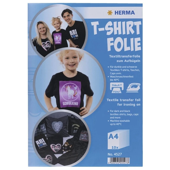 Σιδερότυπα Herma T-Shirt Foil A4 f. dark + Black Textiles 10 Sheets 4527