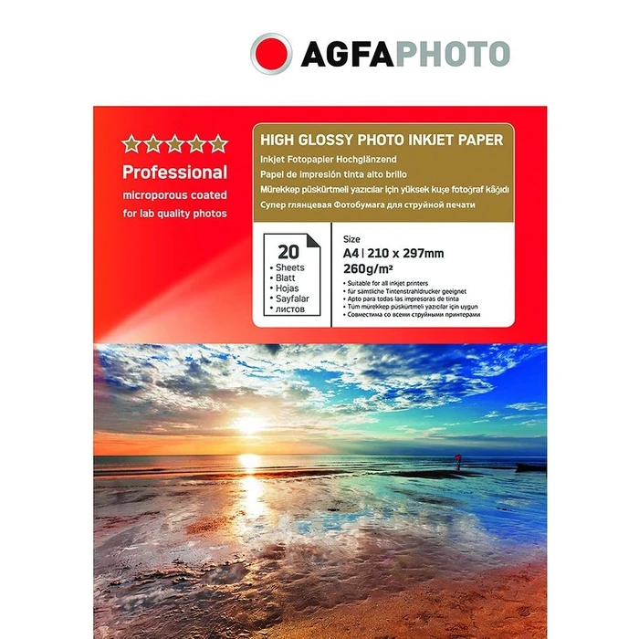 Φωτογραφικό Χαρτί AgfaPhoto Professional High Gloss 260 g A4 20 Bl