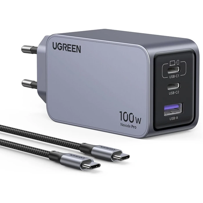 Φορτιστής Πρίζας Ugreen Nexode Pro 100W GaN with USB-C Cable