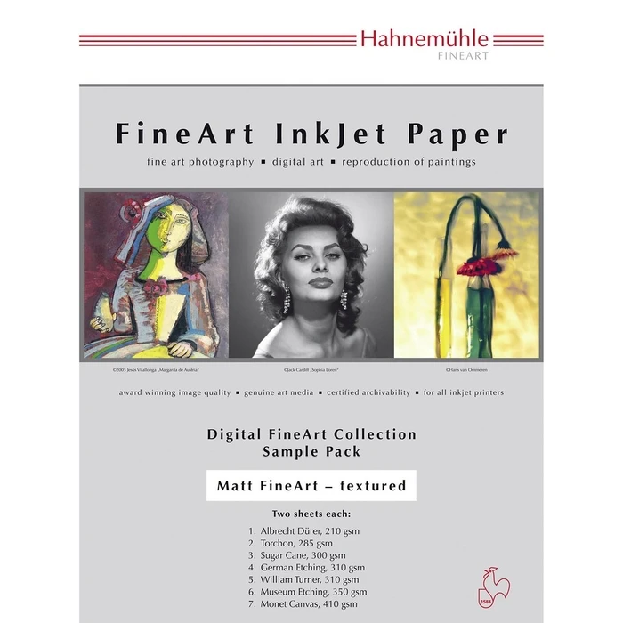 Φωτογραφικό Χαρτί Hahnemuhle Digital FineArt A4 Testpack matte, structured