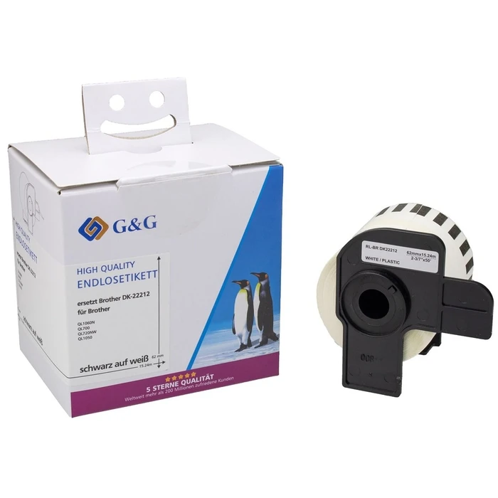 Ταινία Ετικετογράφου G&G Endlos 62 mm x 15,24 sw- Συμβατή Brother DK-22212