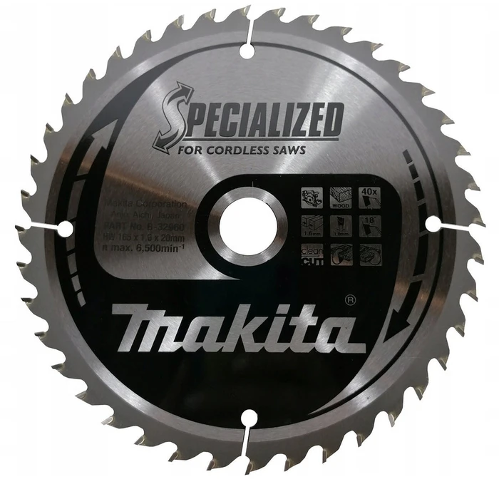 Δίσκος Κοπής Makita SPECIALIZED 165x20x40Z