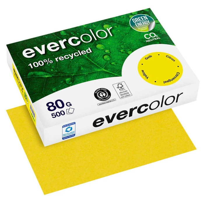 Χαρτιά Εκτύπωσης Clairefontaine EverColor yellow Recyclingpapier A4 80 g 500 Bl.