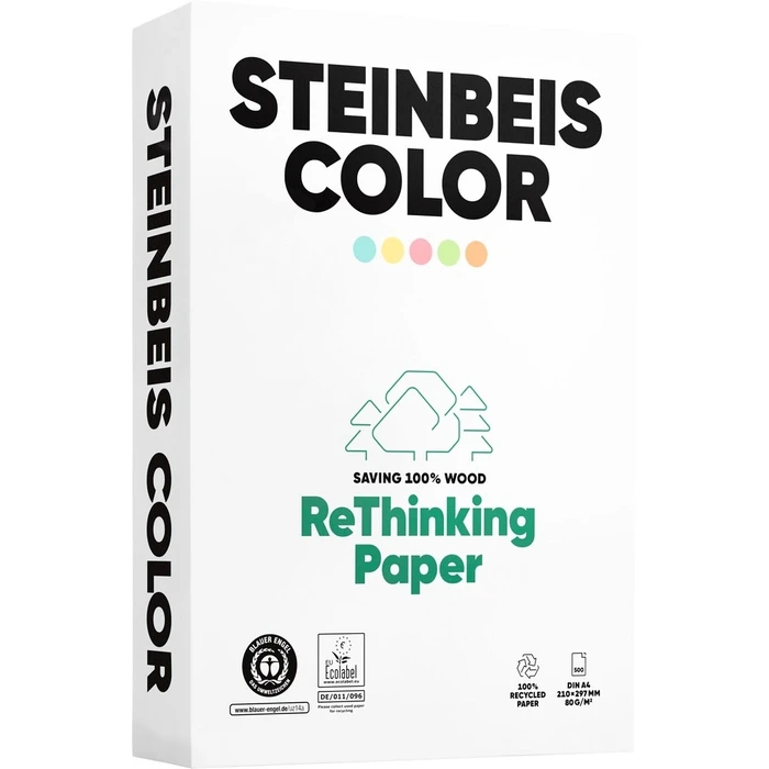 Χαρτιά Εκτύπωσης Steinbeis Magic Colour Green Recyclingpapier A4 80 g 500 Bl.