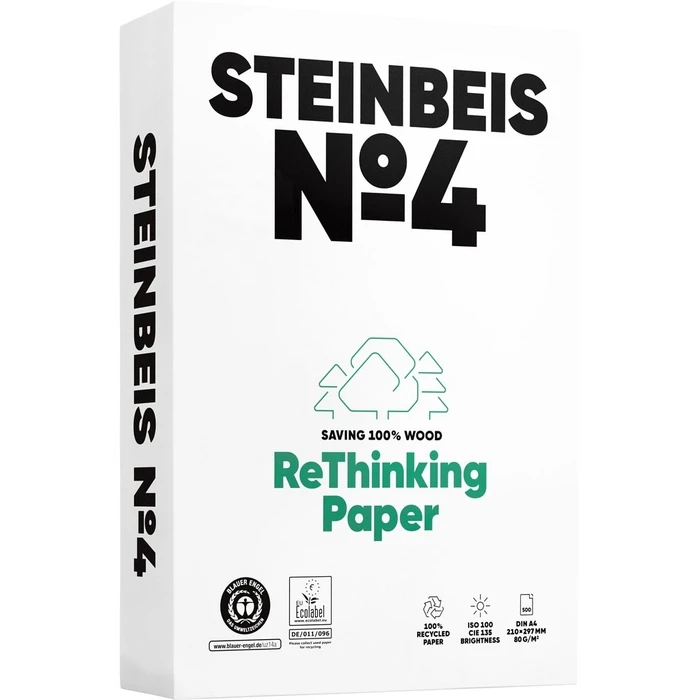 Χαρτιά Εκτύπωσης Steinbeis No. 4 Recyclingpapier A4 80 g 500 Blatt ISO 100