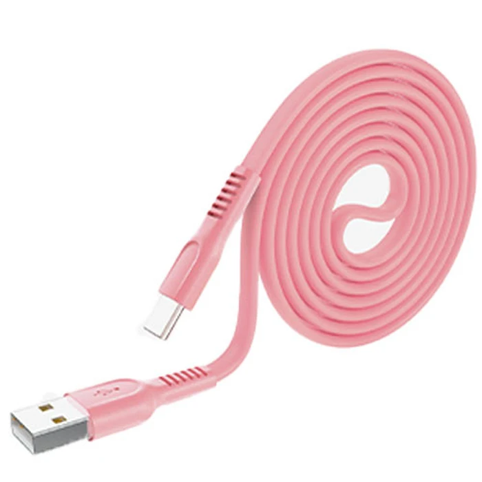 Καλώδιo USB Lamtech Type-C 3.0A FLAT 1M PINK
