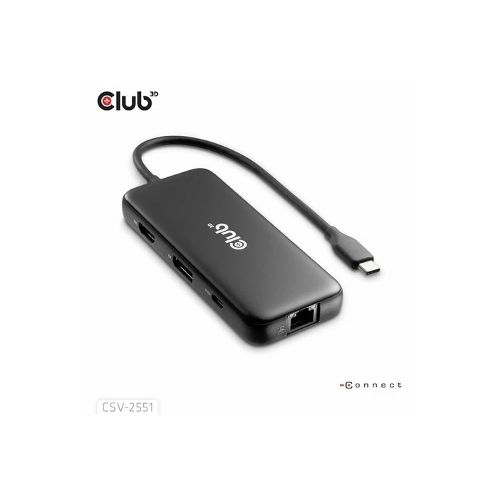 Docking Station Club 3D USB-C 8in1 >DP1.4/HDMI2.0/USB-C/LAN 8K30Hz PD100W