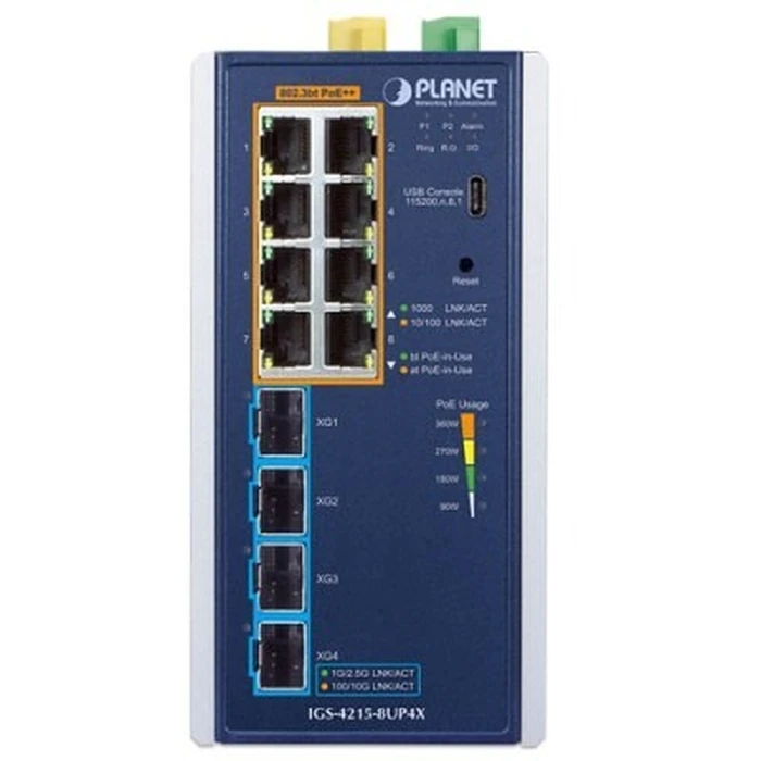 Network Switch Planet Industrial L2/L4 8-Port PoE++ Managed IGS-4215