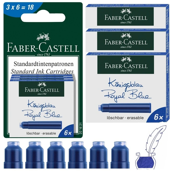 Ανταλλακτικό Μελάνι Faber-Castell Blue 3 boxn BK