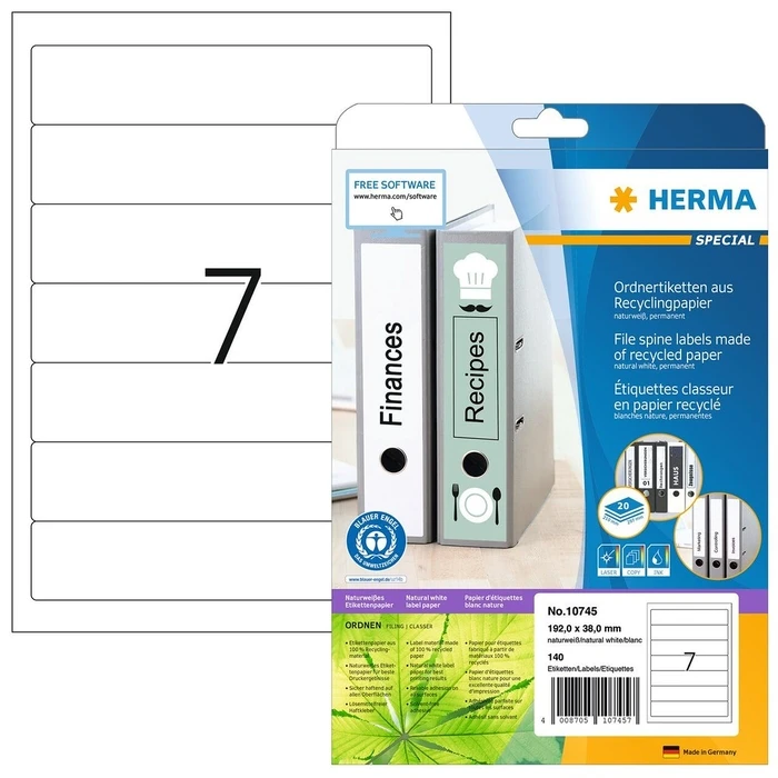 Αυτοκόλλητες Ετικέτες Herma folder Recycling A4 20 sheets 192x38