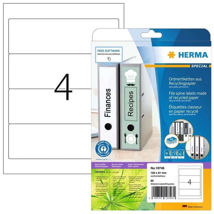 Αυτοκόλλητες Ετικέτες Herma folder Recycling A4 20 sheets 192x61