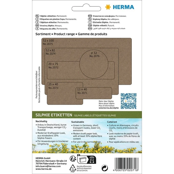 Αυτοκόλλητες Ετικέτες Herma Office Multi -purpose Silphie 52x100mm