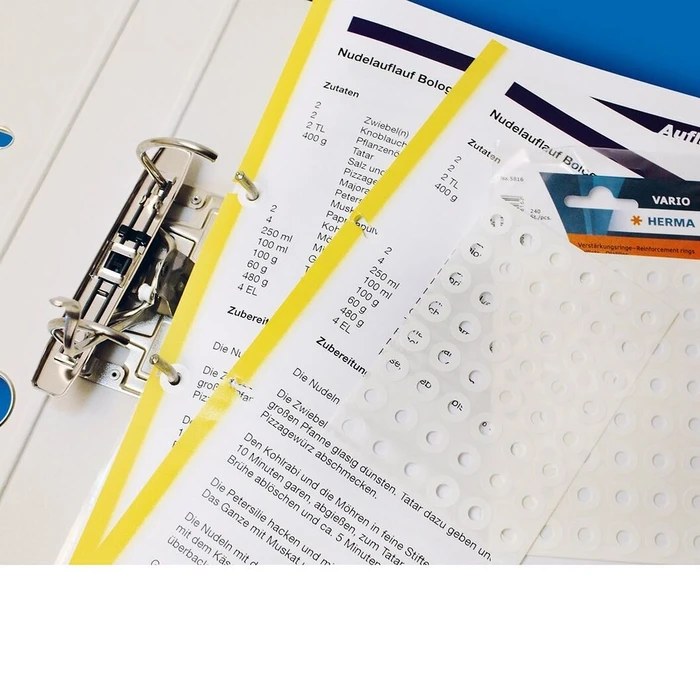 Ροδέλες Βιβλιοδεσίας Herma reinforcement rings self-adhesive 12 mm white 240 pieces