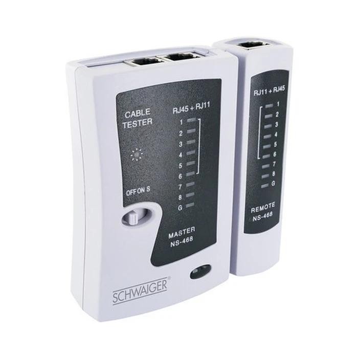 Δοκιμαστής Καλωδίων Δικτύου Schwaiger rj45/rj11 White