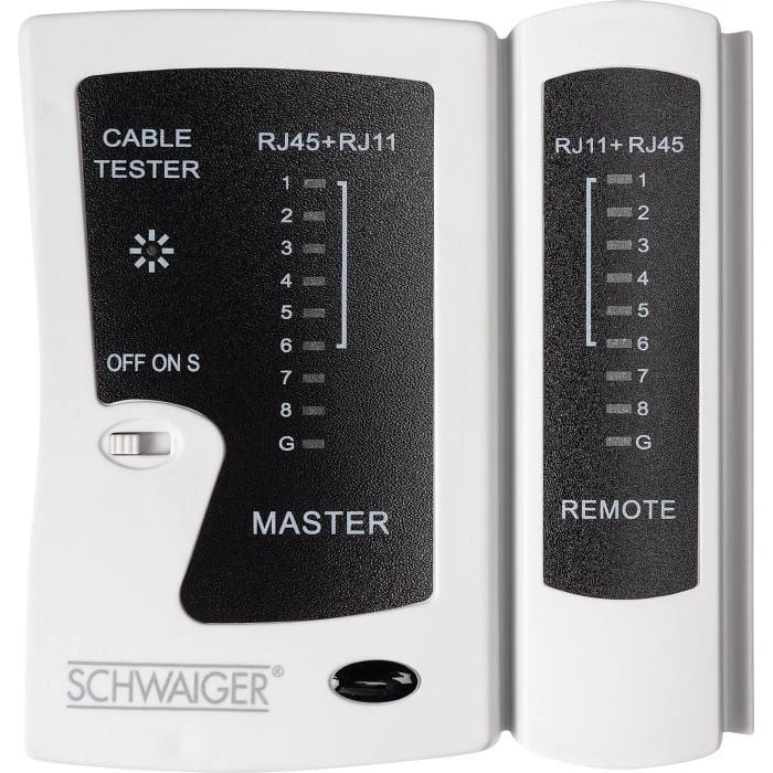 Δοκιμαστής Καλωδίων Δικτύου Schwaiger rj45/rj11 White