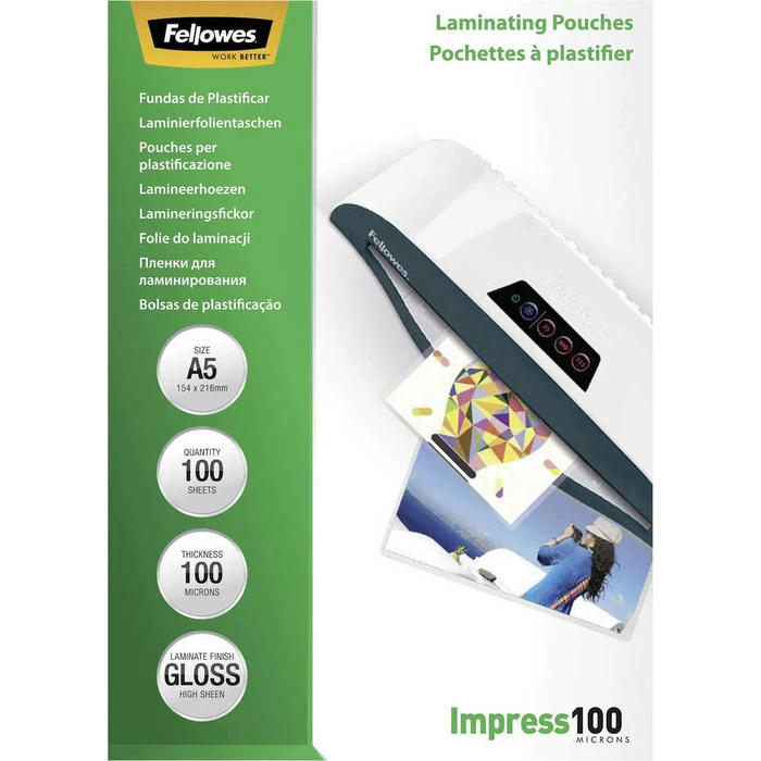 Ζελατίνες Πλαστικοποίησης Fellowes Impress A5 100Mikron glittering 100P