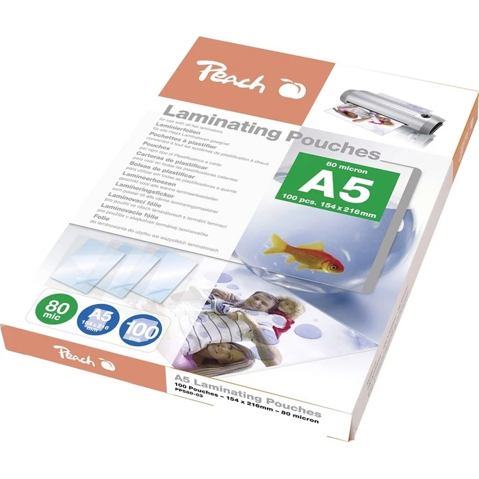 Ζελατίνες Πλαστικοποίησης Peach A5 80mic glittering PP580-03 100PK