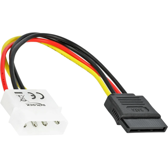 Καλώδιο Delock SATA 15Pin -> Molex 4Pin F/M 0.13m