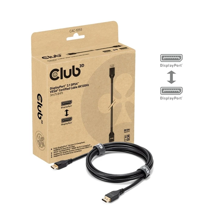 Καλώδιο Displayport Club 3D DP 2.1 DP54 certified 3m 8K120Hz M/M