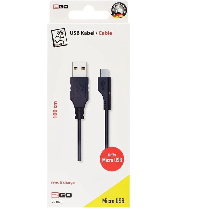 Καλώδιο USB 2GO charging/Data Micro-USB 1m Black