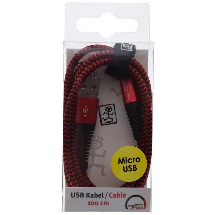 Καλώδιο USB 2GO charging/Data USB-A - Micro-USB 1m Nylon rot