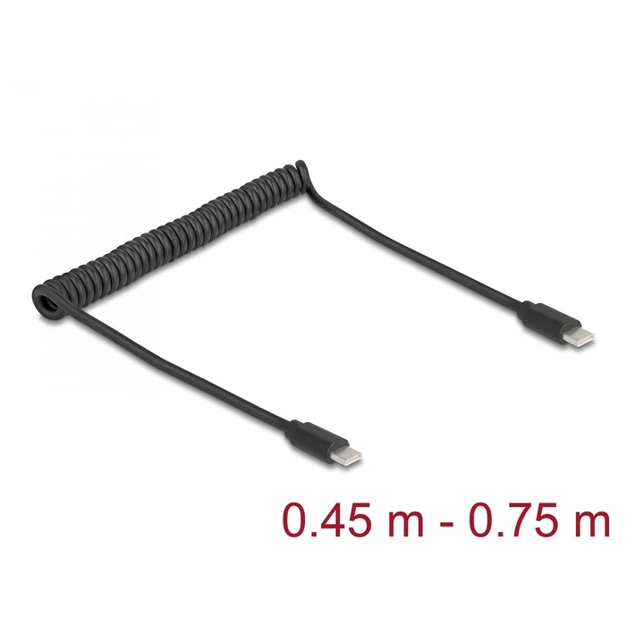 Καλώδιο USB Delock 2.0 Type-C Spiral Stecker-Plug 0,45-0,75m