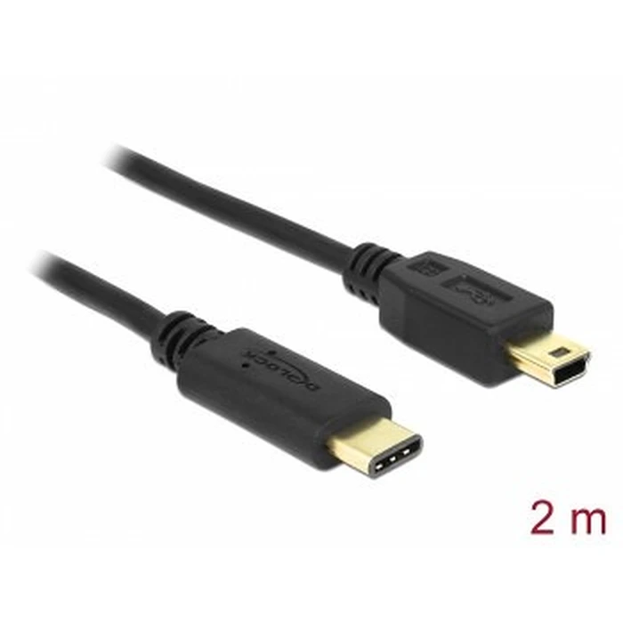 Καλώδιο USB Delock USB-C -> Mini-B M/M 2m Black