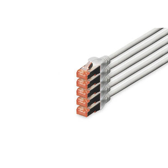 Καλώδιο Δικτύου Digitus CAT 6 S/FTP Patchkabel, 5 pieces, 15m, Gray