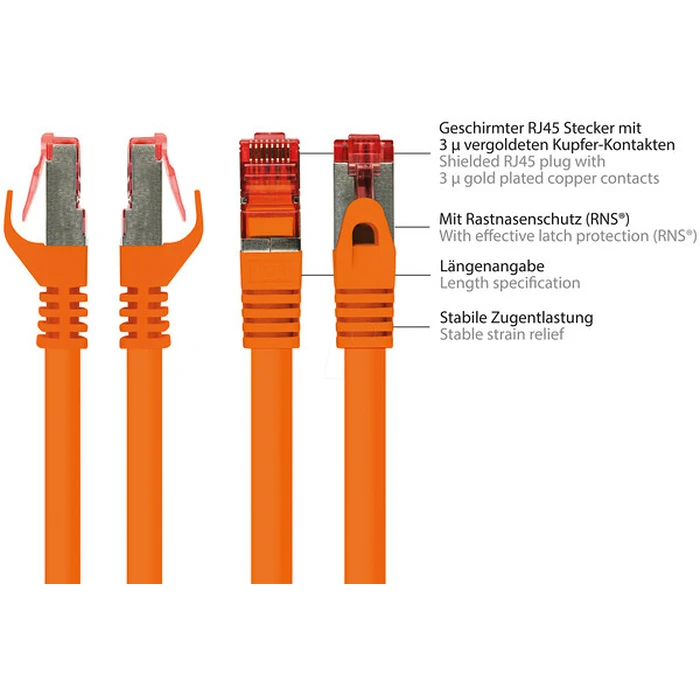Καλώδιο Δικτύου Goodconnections Cat.6 S/FTP Orange 2m