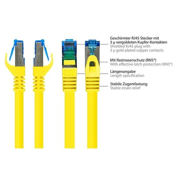 Καλώδιο Δικτύου Goodconnections Cat.6A S/FTP HF Yellow 1,5m