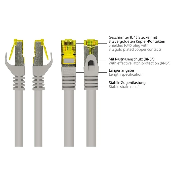 Καλώδιο Δικτύου Goodconnections m. Cat.7 Raw Gray 2m