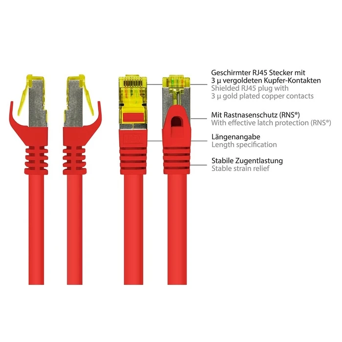 Καλώδιο Δικτύου Goodconnections m. Cat.7 Raw Red 0,25m