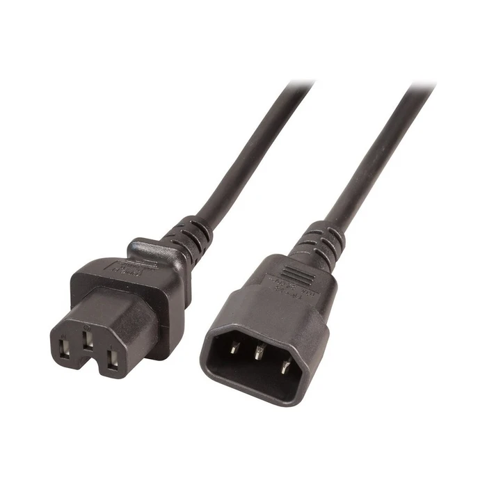 Καλώδιο Τροφοδοσίας EFB extension C14 180°-C15 180°,sw,2.0m,3x1.00mm