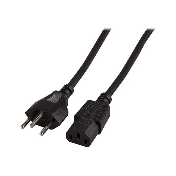 Καλώδιο Τροφοδοσίας EFB Switzerland-C13 180°, Black teilisoliert,2m